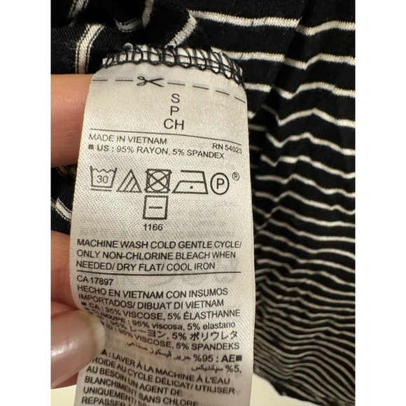 Old Navy Black White Striped Vent Back Small Tank Top - Picture 5 of 5